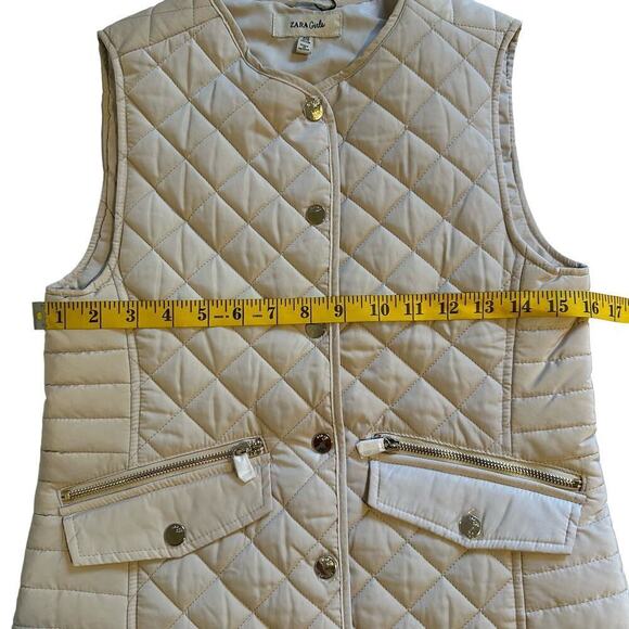 NWT Zara Cream Quilted Vest Girls 11-12 - Picture 4 of 8
